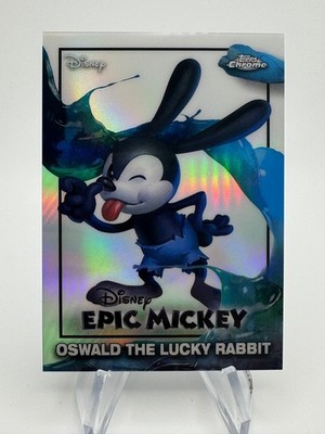 2026 Topps Disney Neon OSWALD THE LUCKY RABBIT Epic Mickey Refractor #EM-5