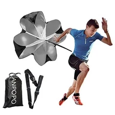 Bfsmile Running Speed Training 56" Parachute with Adjustable Strap, Free Black