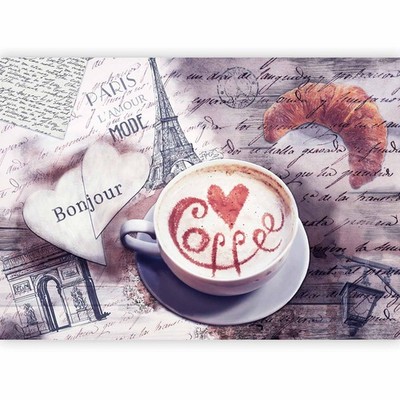 PARIS EIFFELTURM KAFFE KÜCHE Fototapete Vlies Tapete xxl Wandtapete Wandmotiv
