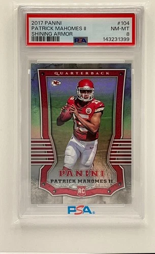 2017 Panini Patrick Mahomes II Shining Armor Rainbow Foil Chiefs PSA 8