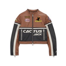 Jordan X Travis Scott Cactus Jack Women's Leather Jacket - Xs (4-6uk)