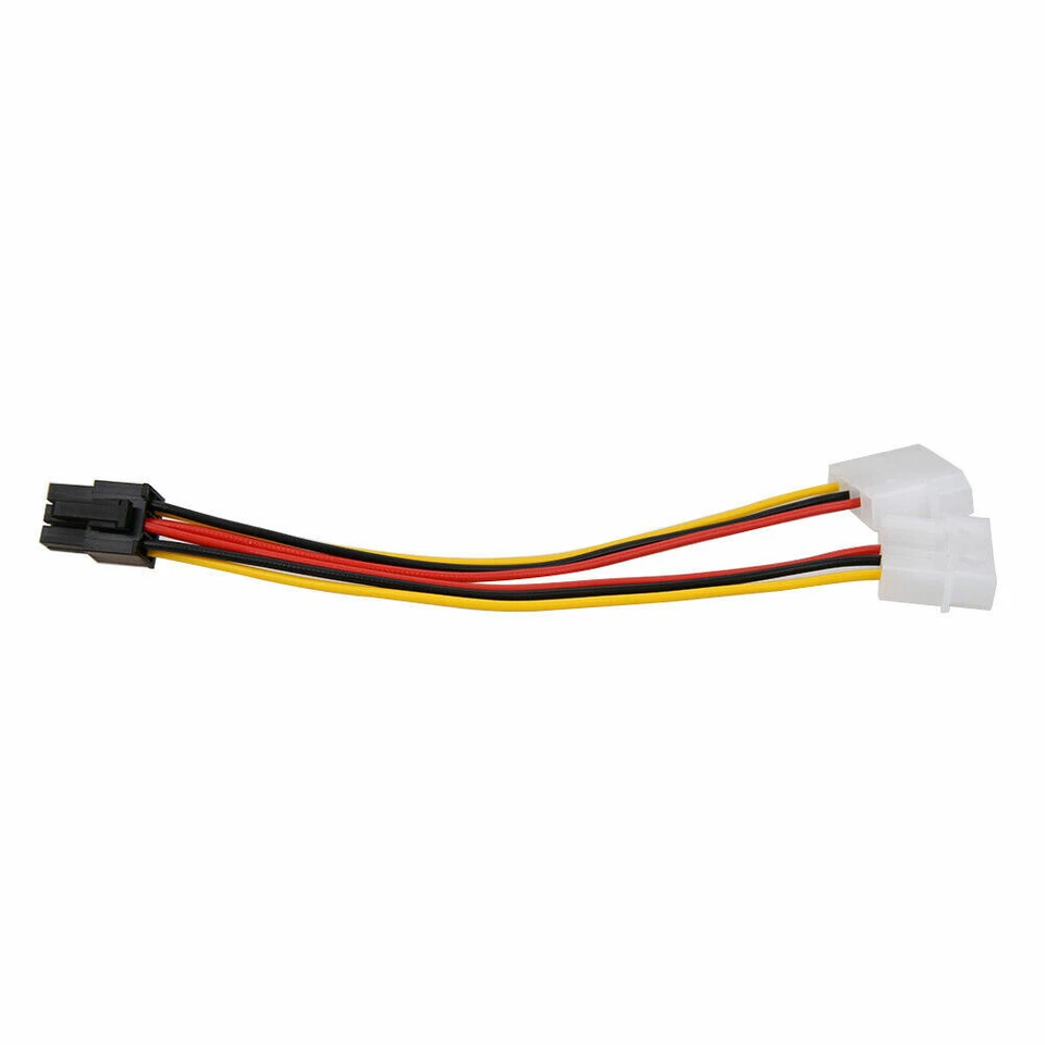 4 Pin Dual Molex IDE to 6 Pin PCI-E Express GPU Power Cable Video Graphics Card - Image 3 of 4