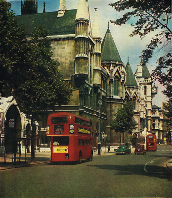 Royal Courts Of Justice London Vintage Picture Print Colour 1959  CLPBOLIC#39 UK