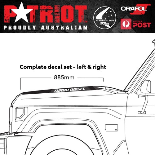 LANDCRUISER 2024+ TURBO DIESEL hood bonnet bulge decal sticker - Picture 6 of 8