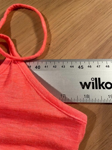 BLOUSE SHIRT CAMISOLE 12 SLEEVELESS SPAGHETTI STRAP ORANGE MATALAN WOMENS 4997 - Picture 4 of 7