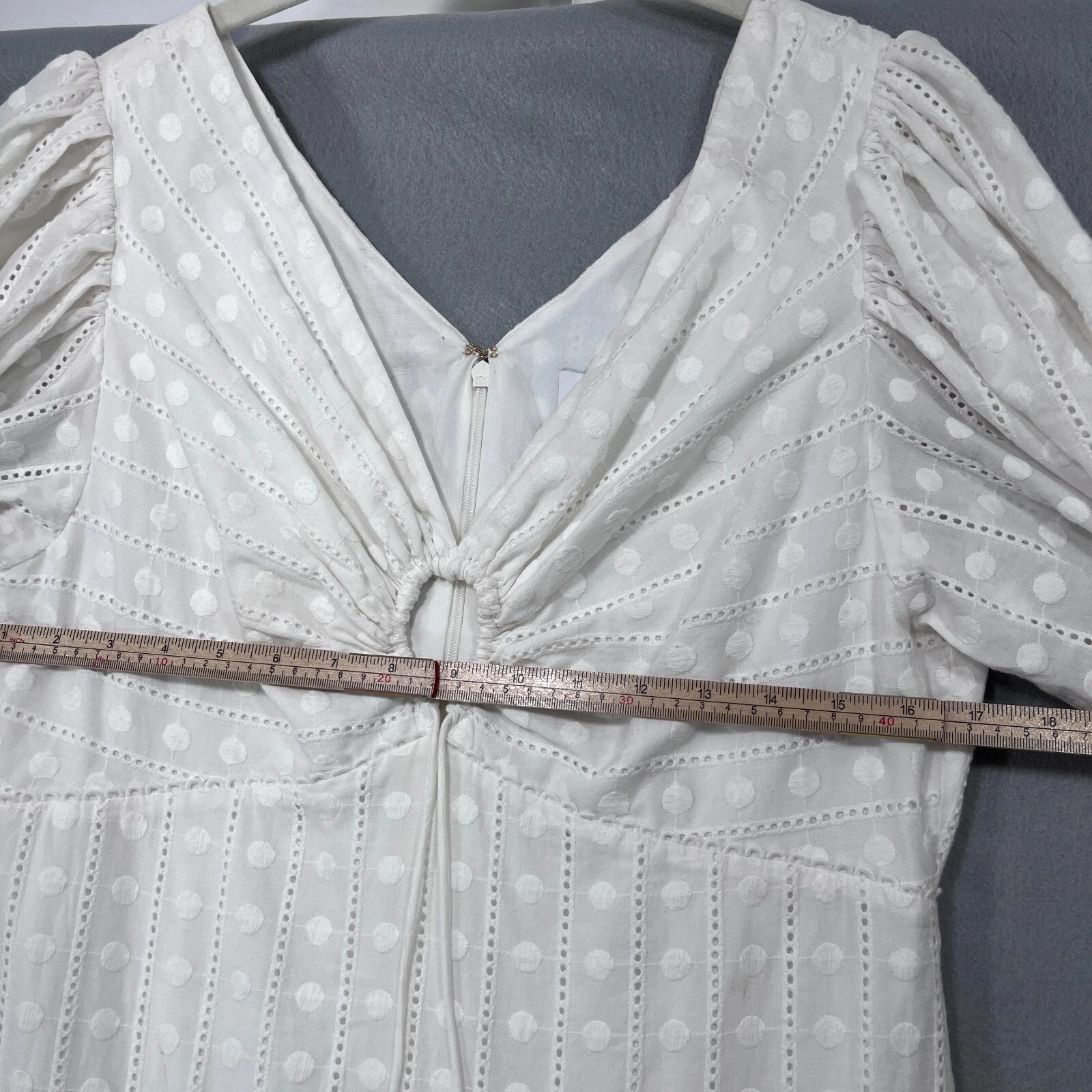 OFF WHITE Significativo Altro Abito Donna 10 Off Bianco Thalia Cottagecore Prairie Boho NUOVO