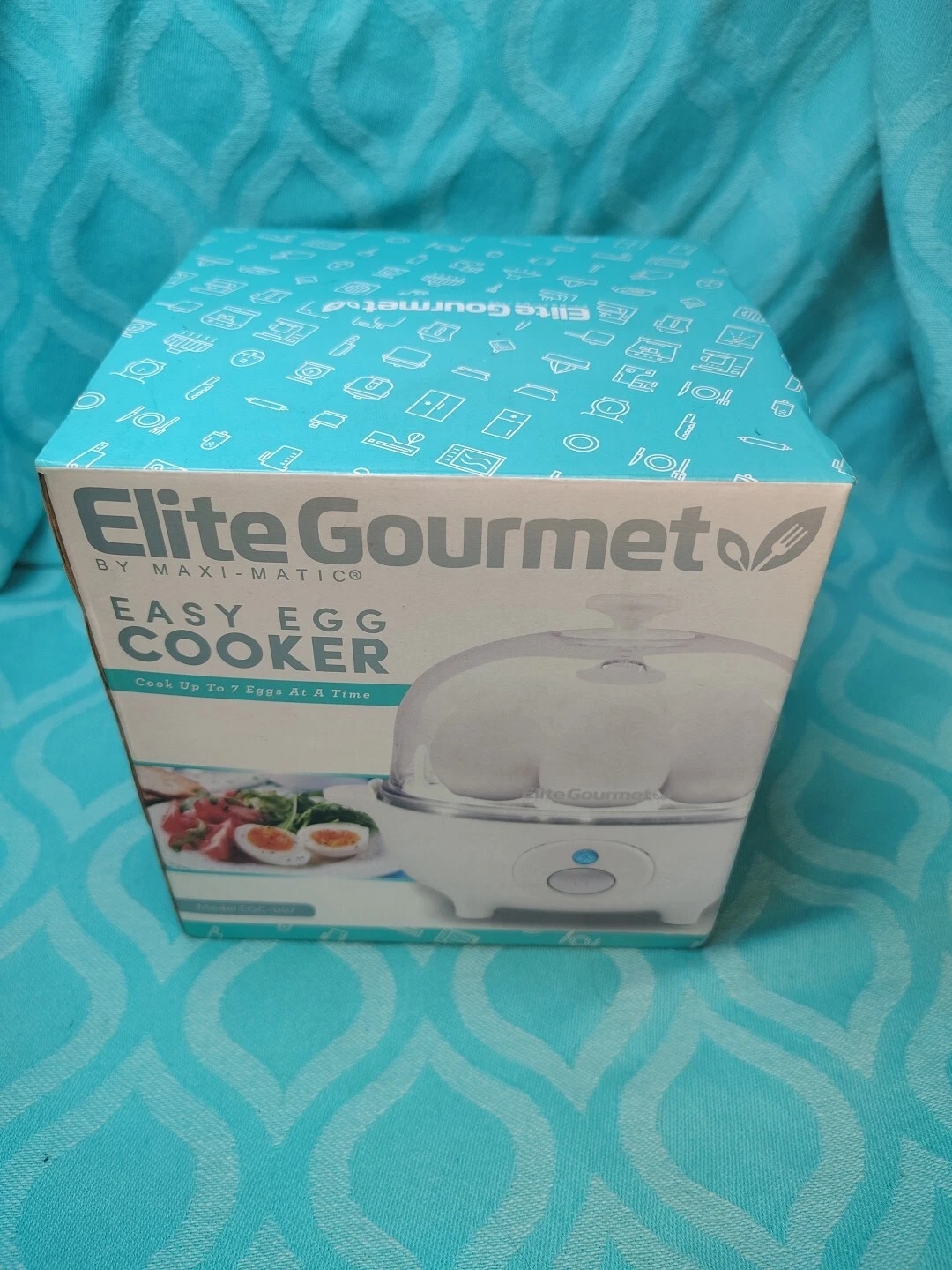 New Elite Gourmet Automatic Easy Egg Cooker 7 Boil Poach Scramble Model EGC-007