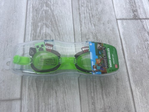 MINECRAFT CREEPER Anti-Fog Swim Goggles w/ Case Super-Soft Watertight Seal $20 - Picture 2 of 3