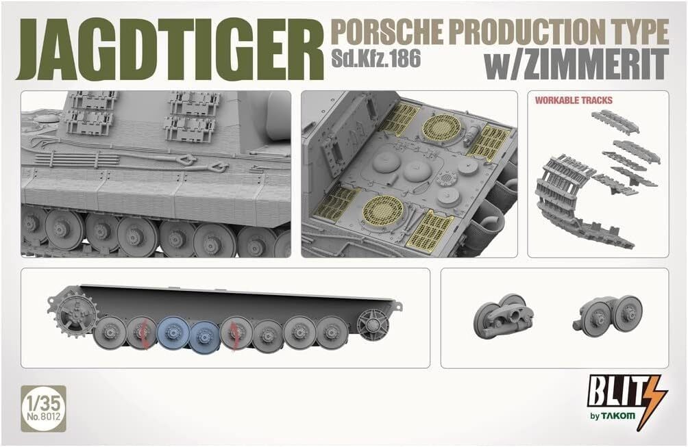 Takom 1/35 Jagdtiger Porsche Production Type Sd.Kfz.186 With Takom 1/35 Jagdtiger Porsche Production Type Sd.Kfz.186 With