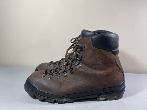 BROWN LEATHER LACE UP WORK BOOTS SIZE 