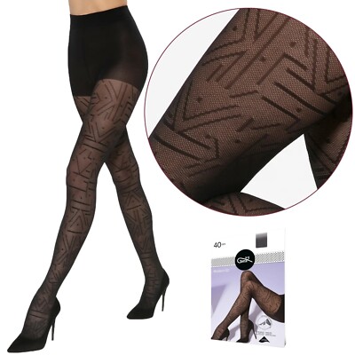 schwarze muster strumpfhose