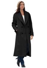Jessica London Women's Plus Size Long Shawl Collar Wool Coat