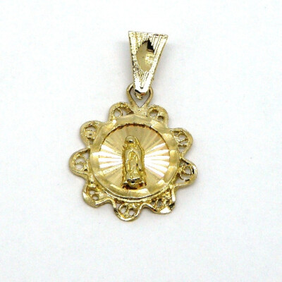 14k Yellow Gold Scalloped Filigree Our Lady Of Guadalupe Medal Pendant ...