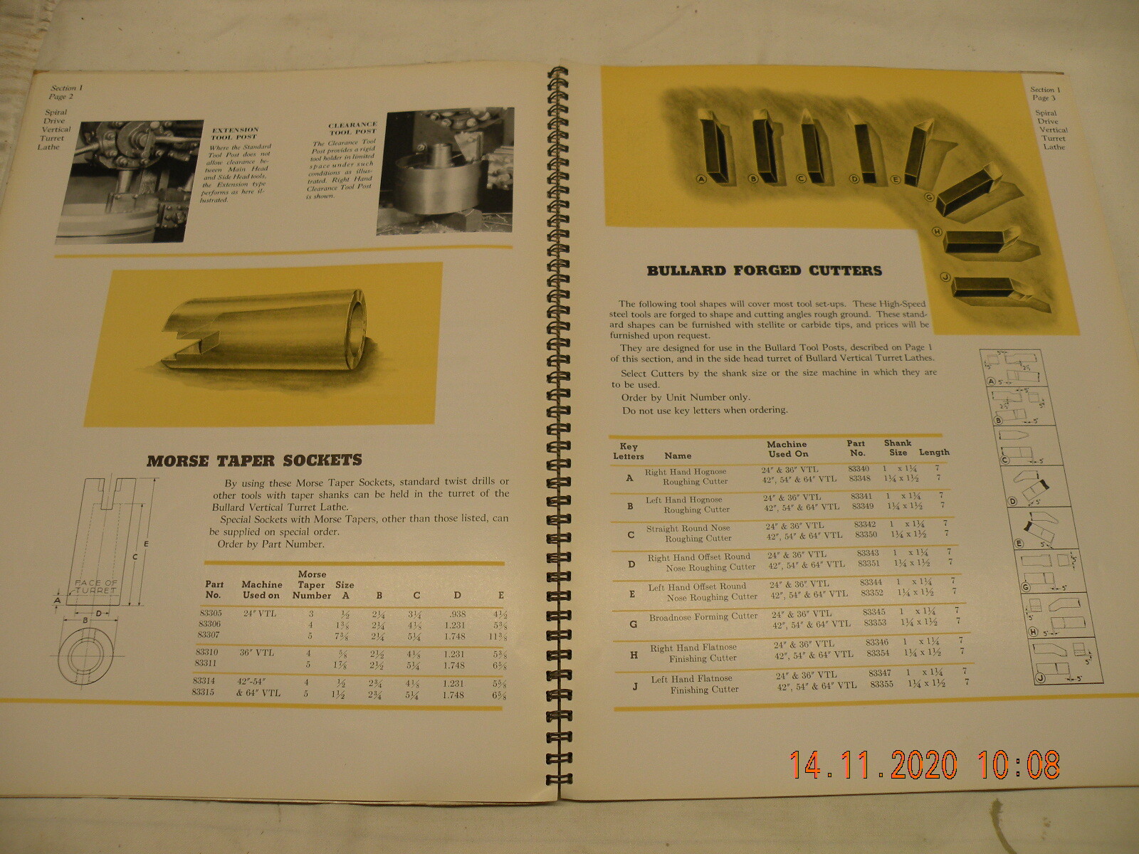 Bullard standard tools for Vertical Turret Lathes original catalogue