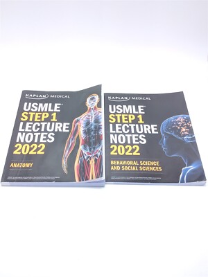 Lot Of 2, USMLE Step 1 Lecture Notes (2022) - Kaplan Medical - Paperback Set