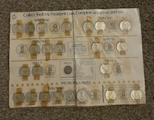 Shell Oil Aluminum Mr. President Game 23 Coins Vintage