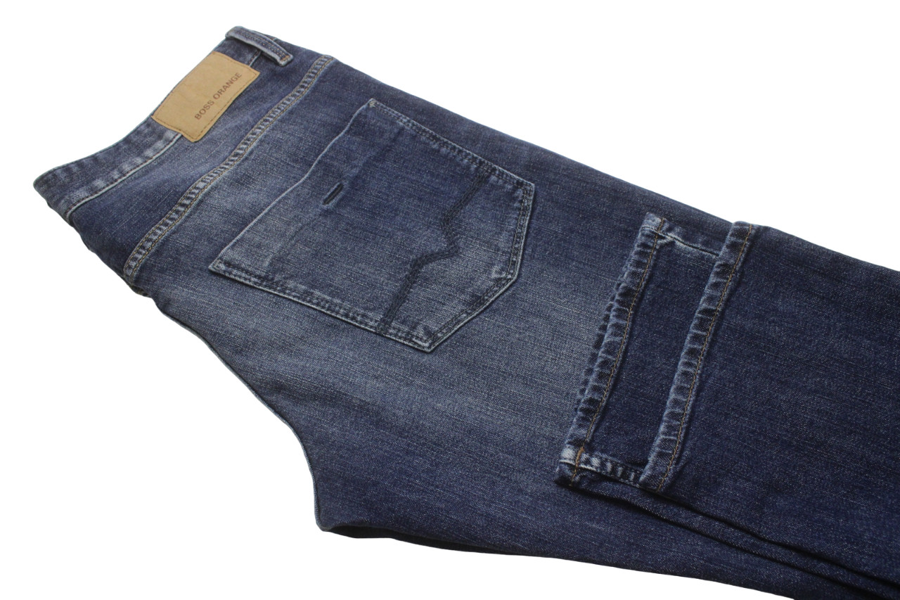 HUGO BOSS Orange63 Jeans Men's W33/L30 Straight Fit Whiskers Dark Denim thumbnail 5