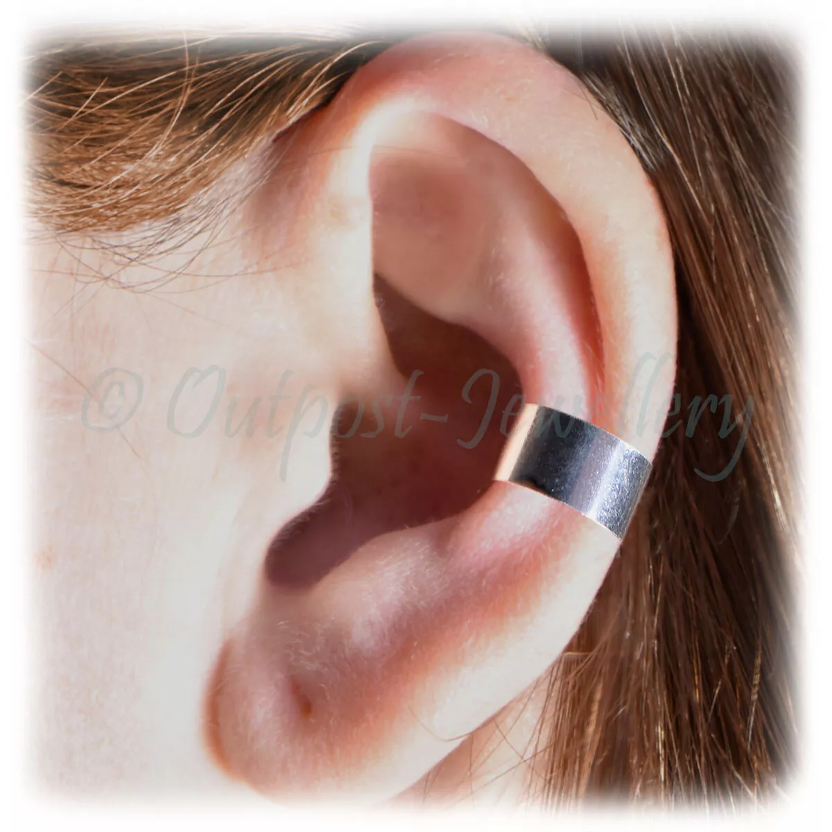 Sterling Silver Ear Cuff Clip on Conch Top Cartilage Earring