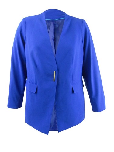 Petite Calvin Klein Lux Collarless Jacket Regatta