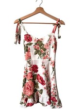 Reformation Etienne pink floral Christine mini summer dress Size 0