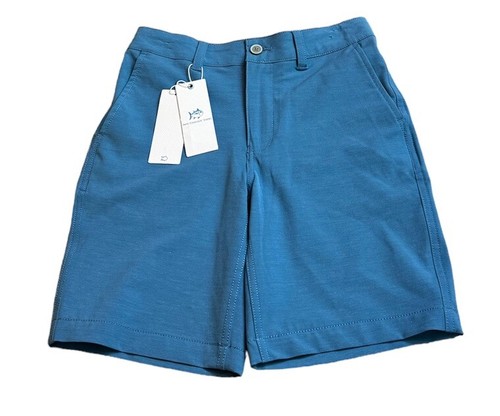 Southern Tide Boys Size 8 Heather Atlantic Blue Gulf Short Performance - Picture 3 of 8