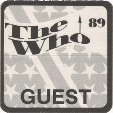Vintage 1989 The Who Concert Backstage Guest Pass Black Variation