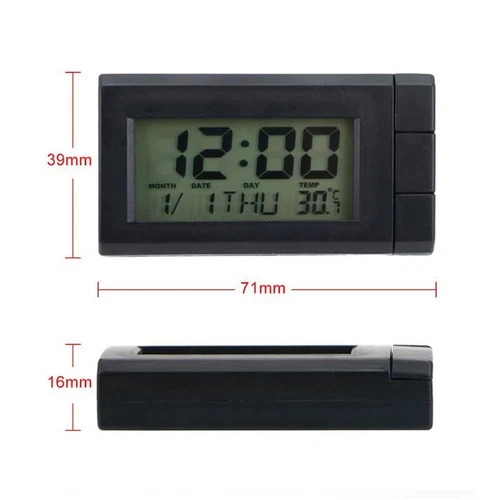 Mini reloj digital tablero de instrumentos de coche para vehículo pantalla LCD grande de tiempo - Imagen 5 de 12