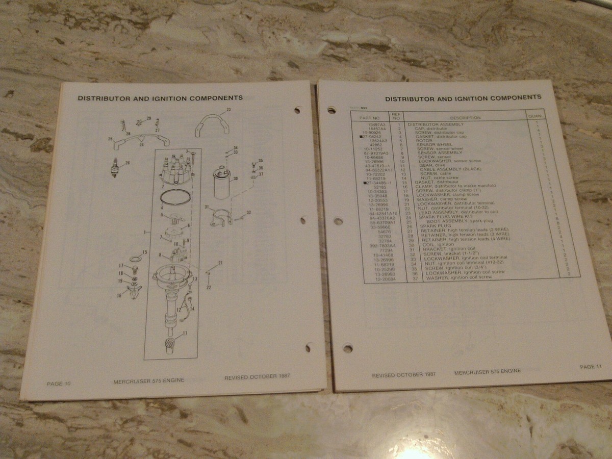 MerCrusier 575 HP Engine Parts Catalog Manual 1987 90-15785 DEALER
