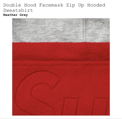 トップス Double Hood Facemask Zip Up Hooded Supreme Double Hood Facemask Zip Up Hooded Sweatshirt (FW22