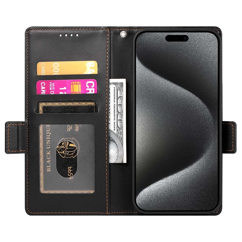Luxury Magnetic Leather Flip Wallet Case for iPhone 11 12 13 14 15 Pro