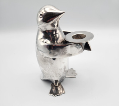 Restoration Hardware Silver Penguin Candleholder