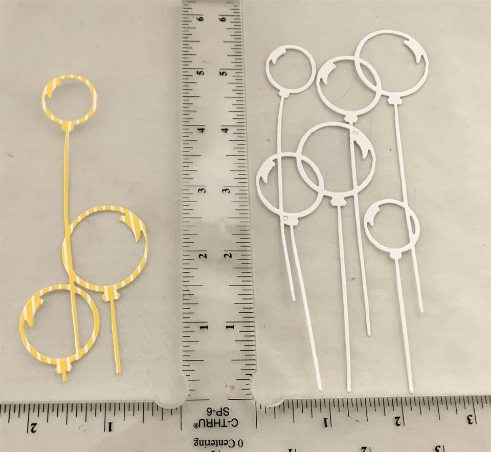 Lote de 3 RAMOS DE GLOBOS de tinta Papertrey deseos de fiesta de cumpleaños troqueles raros Foto 2 de 3