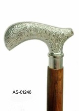 BRASS VICTORIAN HANDLE WOODEN VINTAGE STYLE WALKING STICK CANE DESIGNER STYLES