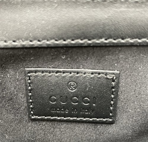 $1850 NEW GUCCI BLACK PATENT LEATHER MARMONT CROSSBODY SHOULDER BAG PURSE - Picture 14 of 15
