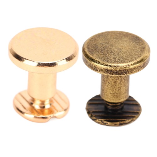 200 Set Chicago Screws Set 9.5x8mm Brass Uniform Coating Leather Screw Rivet Hot - Picture 5 of 18