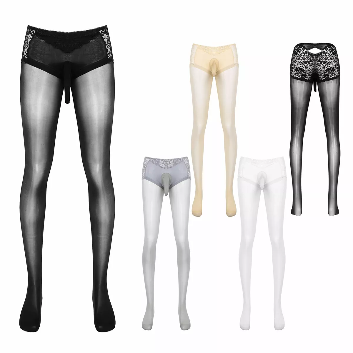 Sexy Collants pour Homme Pantalon de Transparent Elastique Leggin