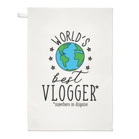 World's Best Vlogger Geschirrtuch SpüLlappen Lustiger Witz Toll Vlog