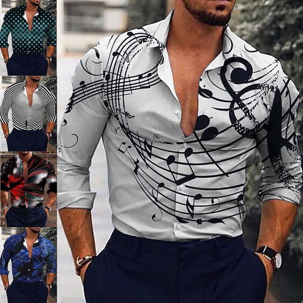 Chemise homme manches longues imprim baroque pour look
