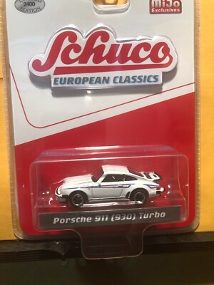 1/64 SCHUCO EUROPEAN CLASSICS PORSCHE 911 930 TURBO WHITE MIJO EXCLUSIVES 1/2400