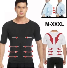 2 Pack Men Compression Slimming Body Shaper Tummy Control Vest Workout Tank Tops