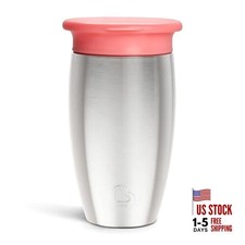 Stainless Steel Sippy Cups for Toddlers 1-3, Spill Proof 10 Ounces Pink