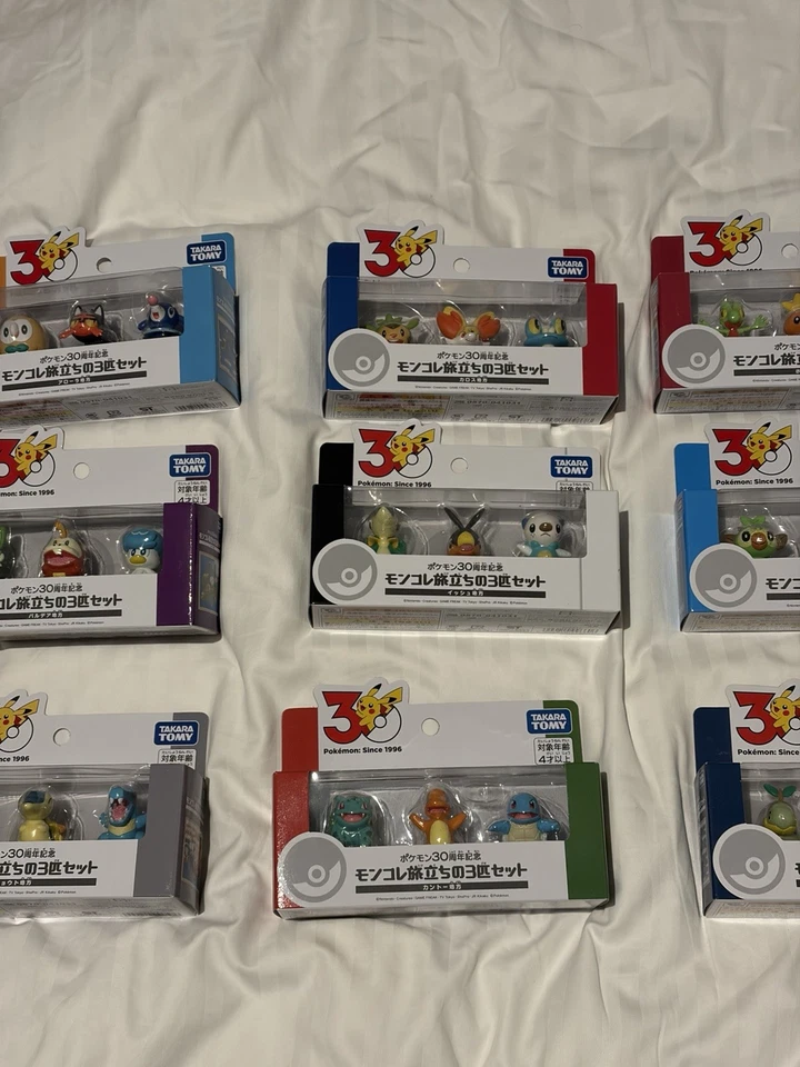 Collection Complète Nintendo Figurine Pokémon 30 Ans Starter 9 Série Takara Tomy - Photo 3/4