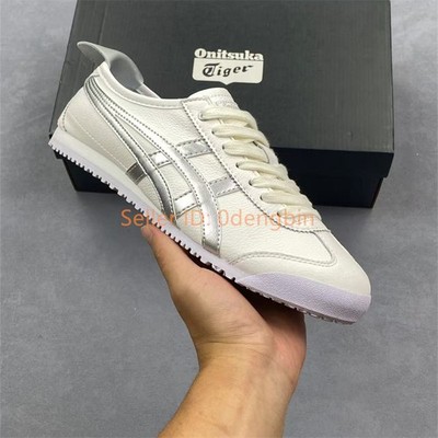 Vintage Onitsuka Tiger MEXICO 66 White Silver Sneakers D508K-0193