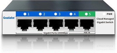 5 Port Gigabit Switch, Easy Smart Managed Ethernet Network Hub, black 