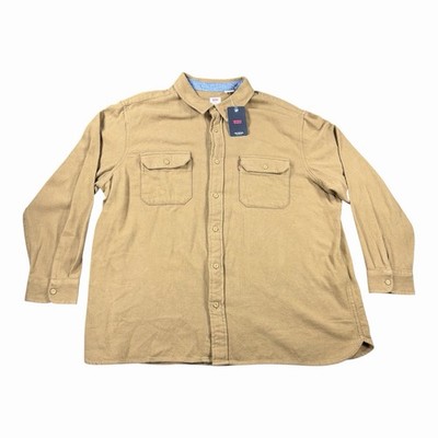 Levi s The Worker Shirt Men s XXL Tan Button Up Relaxed Fit NWT Flannel Workwear