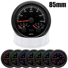 3-38 85mm 3 In 1 Electrical Gps Speedometer 0-120mph Fuel Level Volt Gauge
