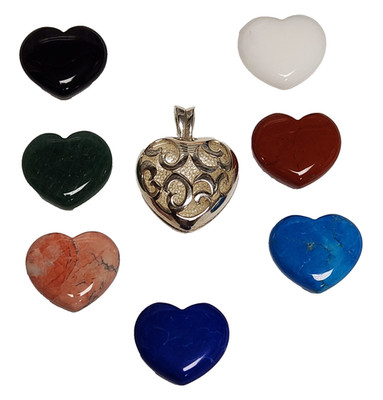 JBNI Bijoux D'Amour Sterling Silver Interchangeable Stone Filigree Heart Pendant