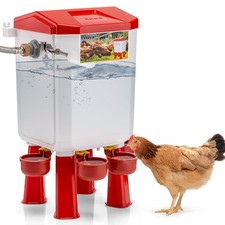 Automatic Chicken Waterer, Float-Controlled Large Waterer with Four Water Cup...