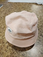 Smiley Face Pink Bucket Hat Cotton Casual Design