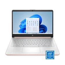 HP - 14" Laptop - Intel Celeron N4500 2021 - 4GB Memory - 64GB eMMC - Pale Ro...